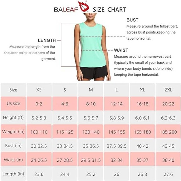 BALEAF Workout Tank Top Sleeveless Yoga Top Pickleball Sports Gym Exercise S NEW - Picture 6 of 6